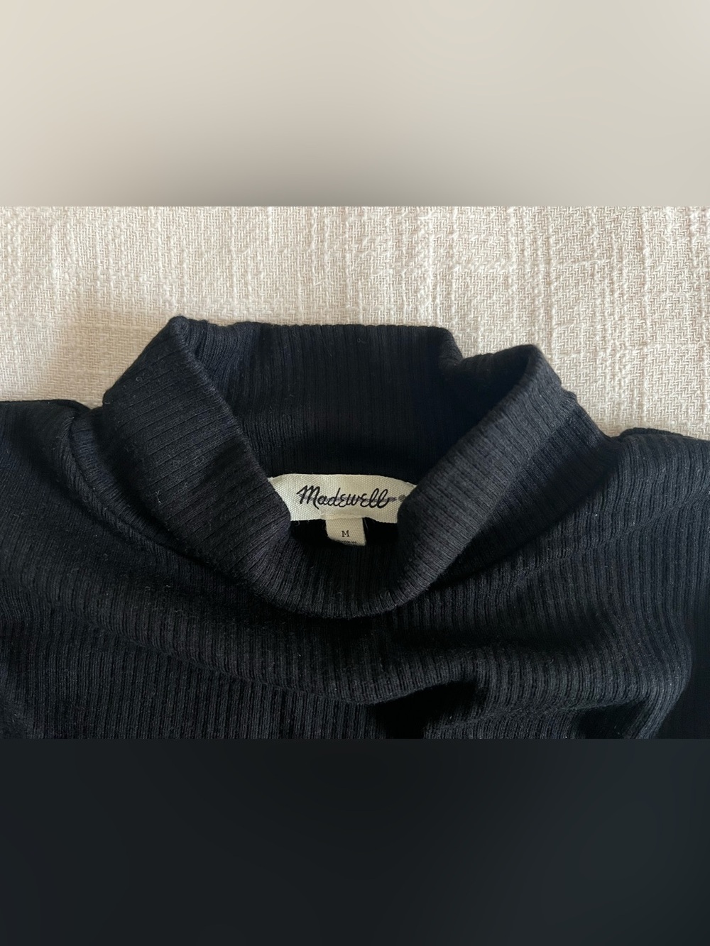 Madewell Black Ribbed Long-Sleeve Women’s Medium